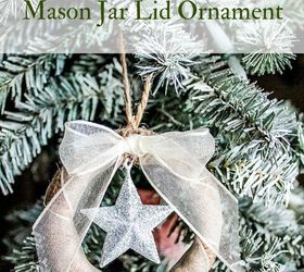 sparkling star mason jar lid ornament, christmas decorations, crafts, mason jars, seasonal holiday decor