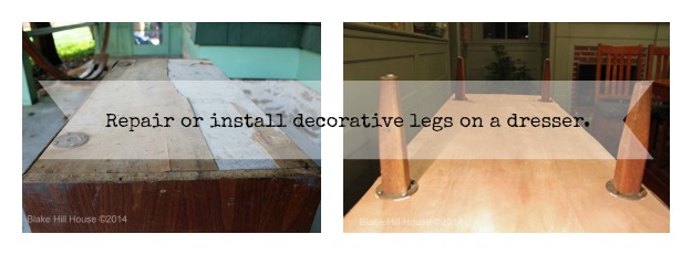 repare ou instale pernas decorativas em uma cmoda