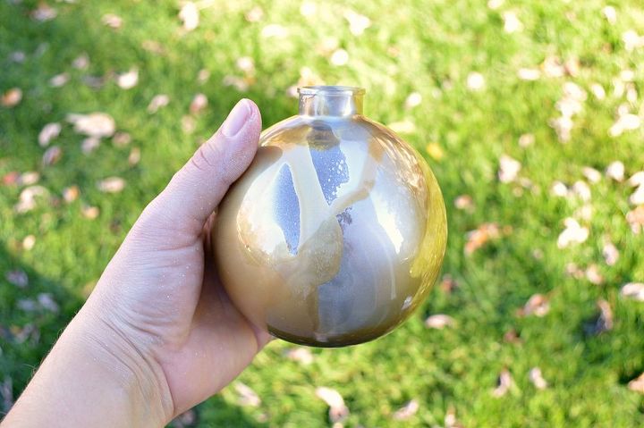 how to make a blown glass inspired spray paint ornament, christmas decorations, crafts, seasonal holiday decor