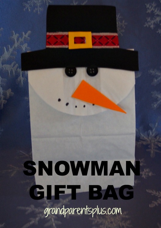 bolsa de regalo del mueco de nieve una manualidad para la clase o individual