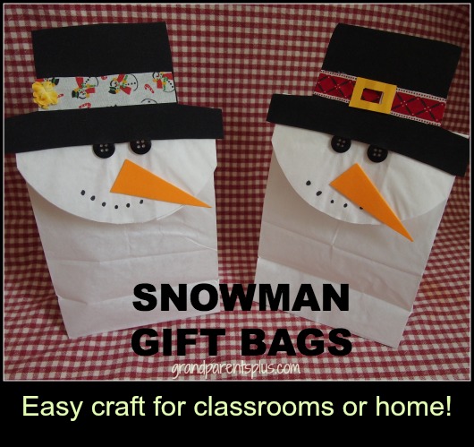 snowman gift bag um artesanato para a classe ou individual