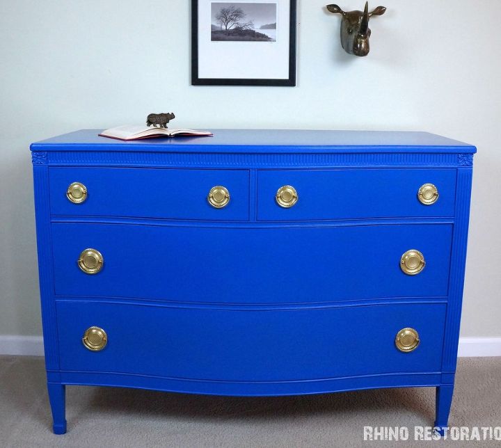 repainting a vintage dresser in blue, painted furniture