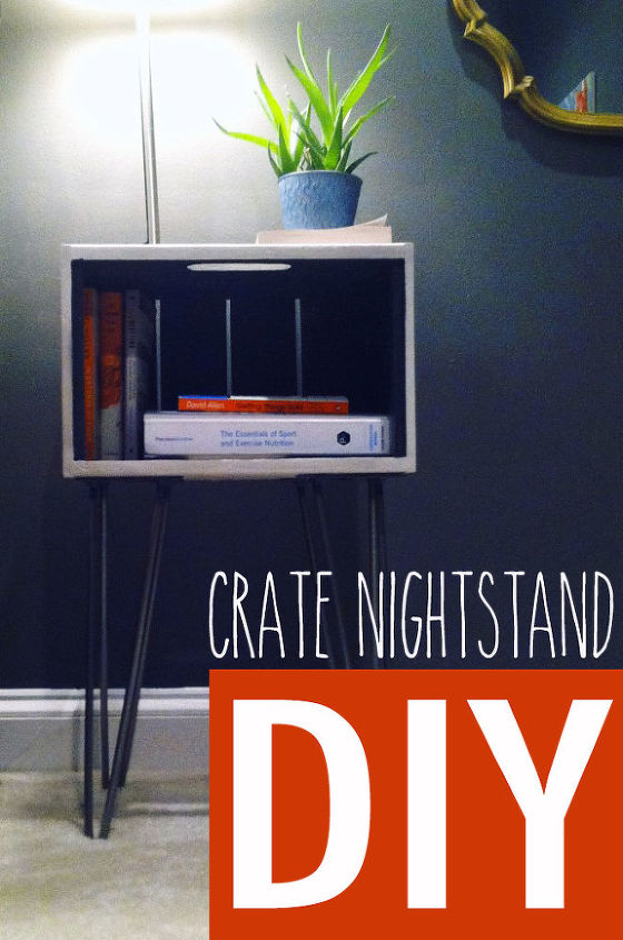 diy crate nightstand with hairpin legs, diy, home decor, repurposing upcycling, storage ideas