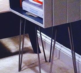 diy crate nightstand with hairpin legs, diy, home decor, repurposing upcycling, storage ideas