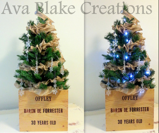 how to make wine crate ice bucket christmas trees, christmas decorations, crafts, seasonal holiday decor, Vintage Wine Crate Christmas Tree
