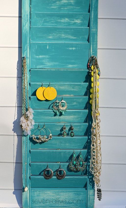 how to turn a old shutter into jewelry holder, organizing, repurposing upcycling