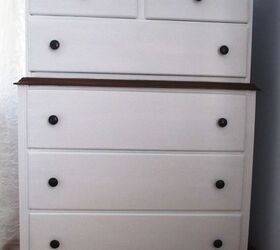 dresser redo with white paint, painted furniture