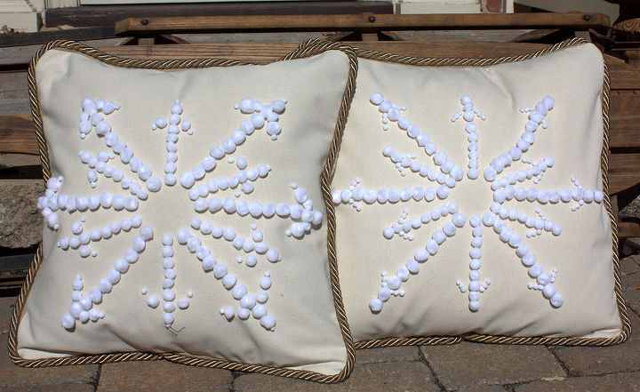 knock off pottery barn embroidered snowflake pillow, christmas decorations, crafts, seasonal holiday decor