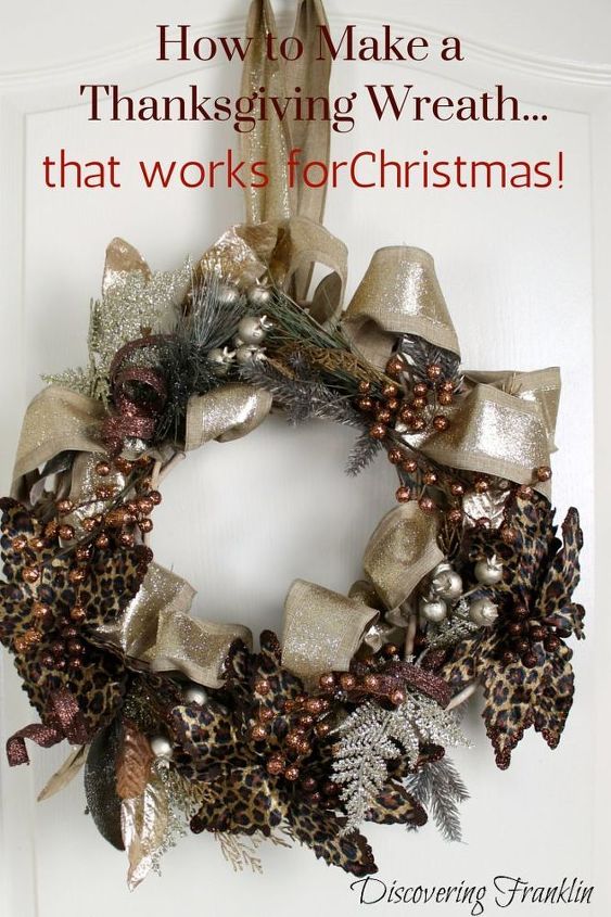 holiday wreath that works for thanksgiving and christmas, crafts, wreaths