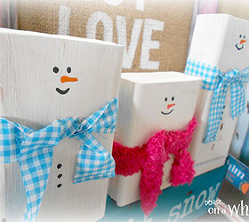 how to make wooden block snowmen decor, christmas decorations, crafts, seasonal holiday decor, woodworking projects