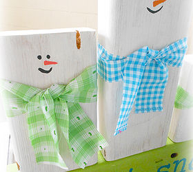 how to make wooden block snowmen decor, christmas decorations, crafts, seasonal holiday decor, woodworking projects