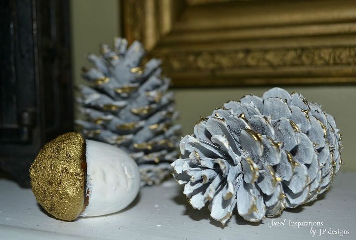 fall mantle ideas using gold, fireplaces mantels, seasonal holiday decor