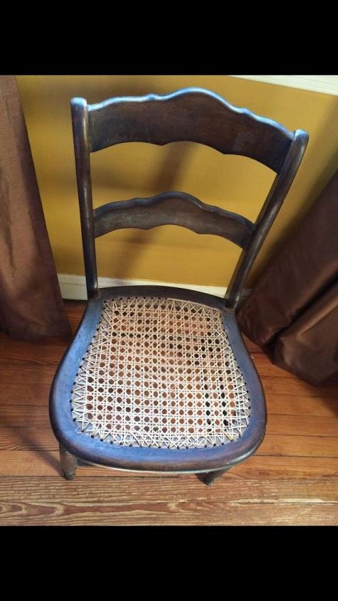chair makeover using caning, diy, painted furniture
