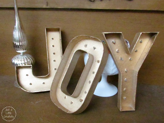 christmas joy diy metal salvage marquee letters in gold silver