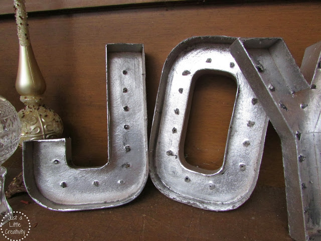 christmas joy diy metal salvage marquee letters in gold silver