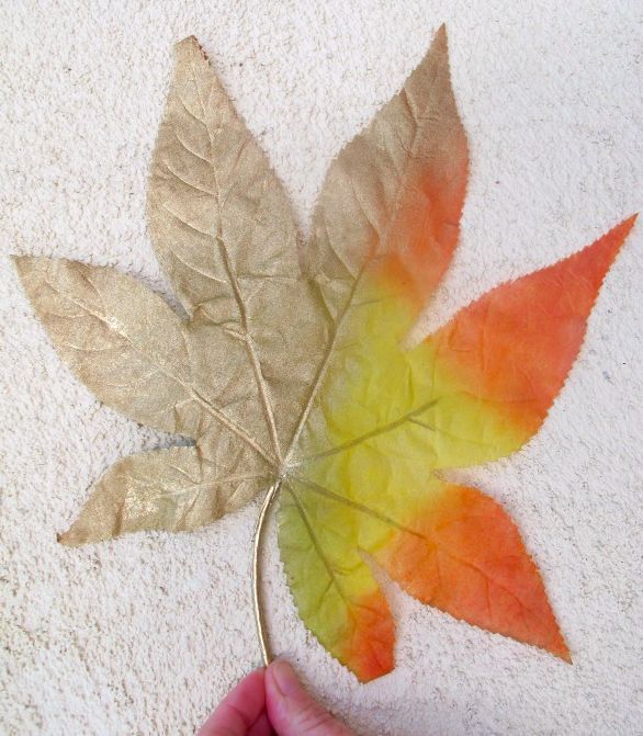 guirnalda de hojas doradas diy