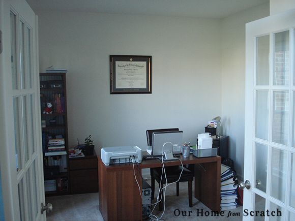 home office remodel with home made built ins, closet, home decor, home improvement, home office, woodworking projects, The Before