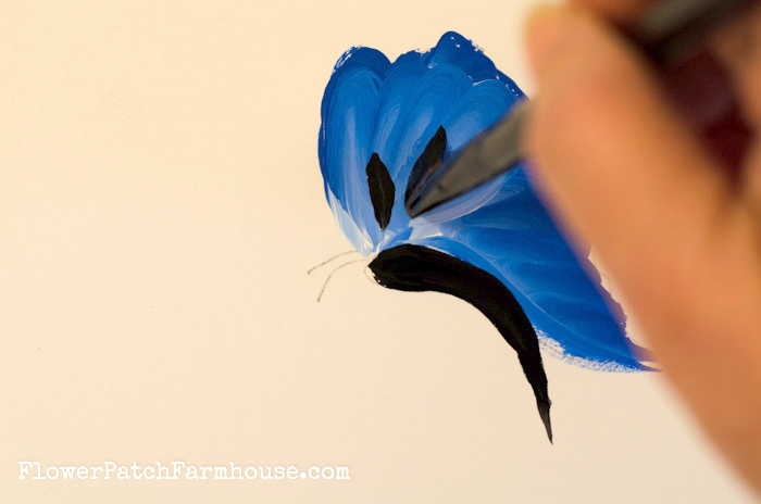 como pintar uma borboleta azul