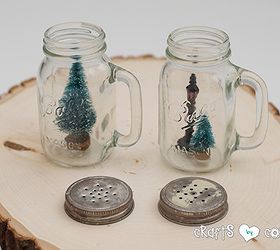 mason jar salt and pepper shaker christmas snowglobes, christmas decorations, crafts, mason jars, repurposing upcycling, seasonal holiday decor