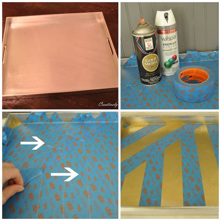 how to make a gold holiday tray, crafts, repurposing upcycling, seasonal holiday decor