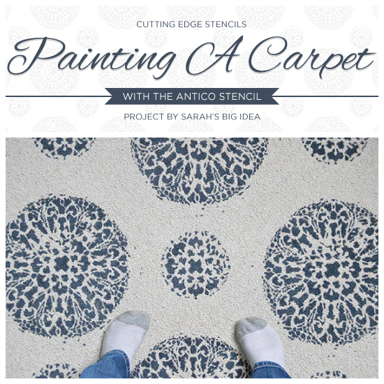 how to painta carpet with the antico stencil, diy, painting, reupholster