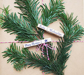 how to make gift tag clothespin, christmas decorations, crafts, repurposing upcycling, seasonal holiday decor