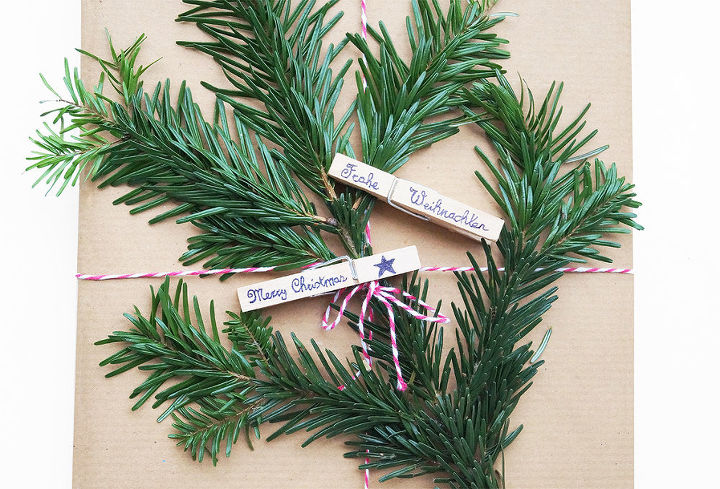 how to make gift tag clothespin, christmas decorations, crafts, repurposing upcycling, seasonal holiday decor