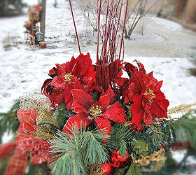 how to make an outdoor christmas arrangement for the garden, christmas decorations, container gardening, how to, seasonal holiday decor