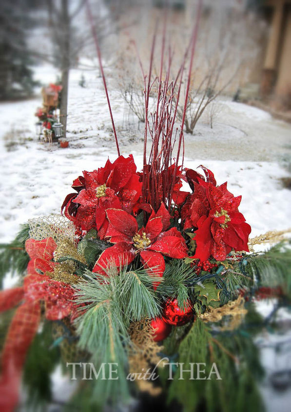 how to make an outdoor christmas arrangement for the garden, christmas decorations, container gardening, how to, seasonal holiday decor