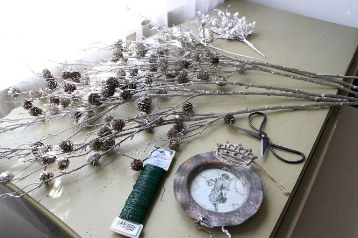how to make vintage silver twig christmas swag, christmas decorations, crafts, seasonal holiday decor, wreaths