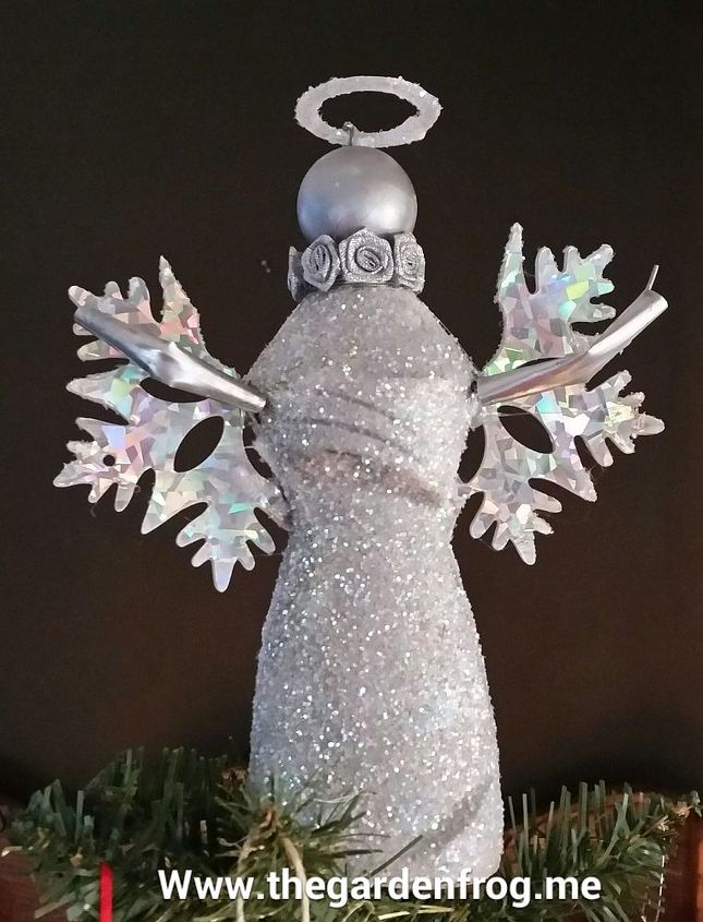 create an angel tree topper from a recycled plastic bottle, christmas decorations, crafts, repurposing upcycling, seasonal holiday decor