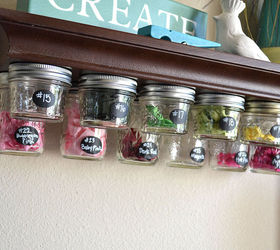 mason jar storage shelf idea, crafts, mason jars, organizing, shelving ideas, storage ideas