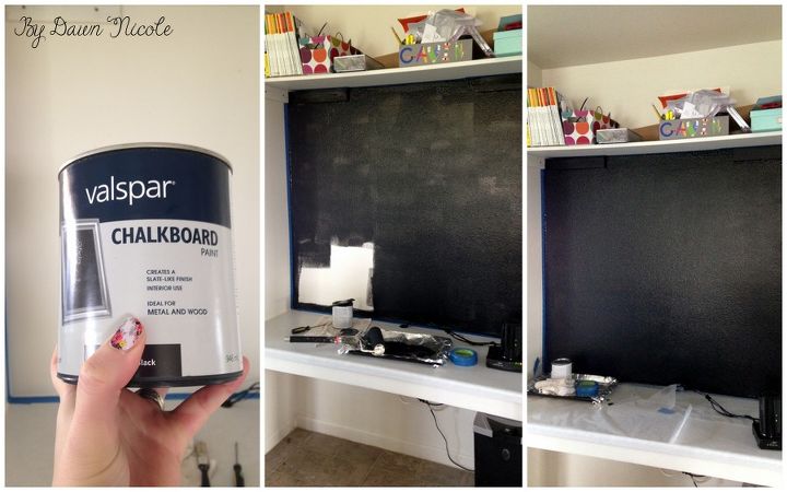 how to make a homework command center, chalkboard paint, home decor, kitchen design, organizing, wall decor