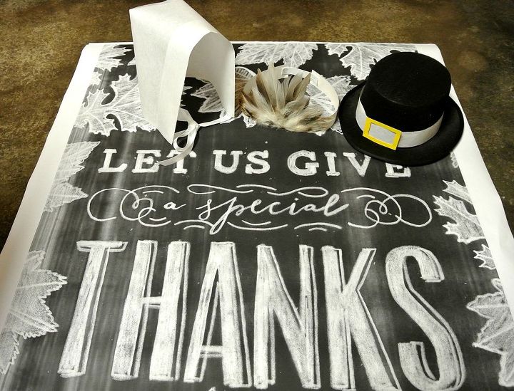 how to create a thanksgiving photo booth, chalkboard paint, crafts, seasonal holiday decor, thanksgiving decorations
