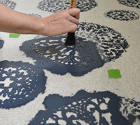 how to use stencils on an old carpet, diy, flooring, painting, Stenciling a carpet