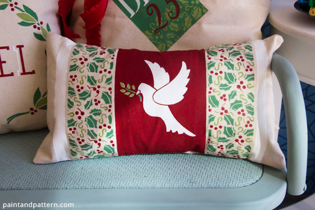 how to stencil festive christmas pillow cases print this post, chalk paint, christmas decorations, crafts, seasonal holiday decor