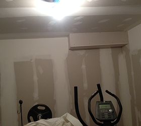 soffit solution in basement, This is the gym with the ugly soffit that will remain