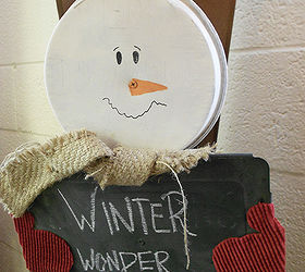how to make a cake pan snowman decoration, chalkboard paint, christmas decorations, crafts, seasonal holiday decor