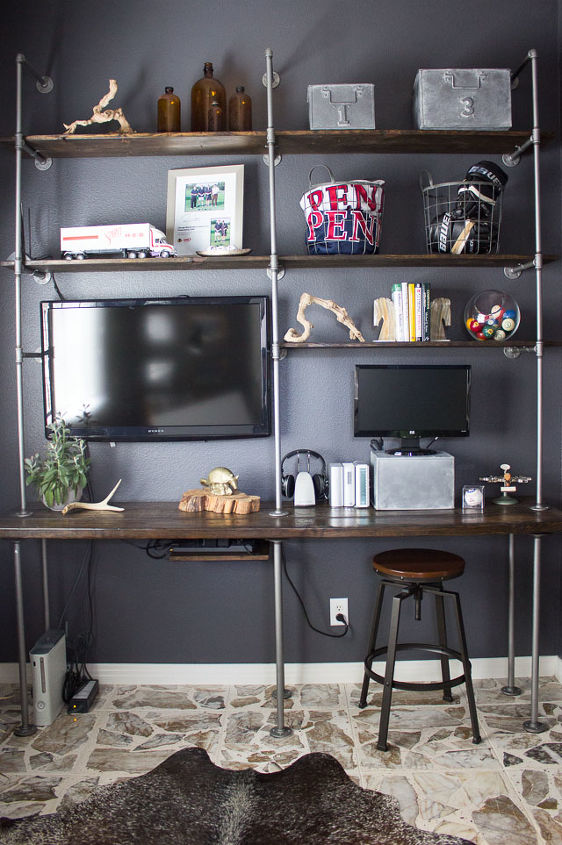 vintage industrial inspired man cave decor ideas, home decor, home improvement