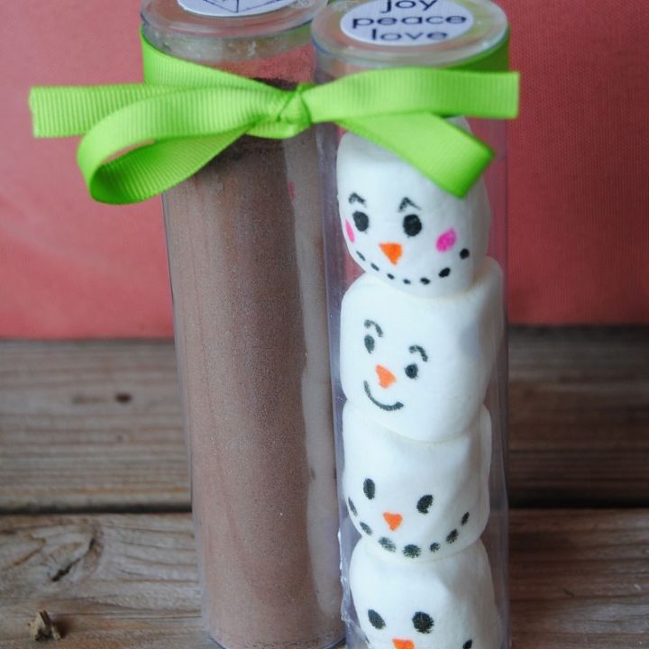 how to make a snowman marshmallow cocoa set for the holidays, crafts
