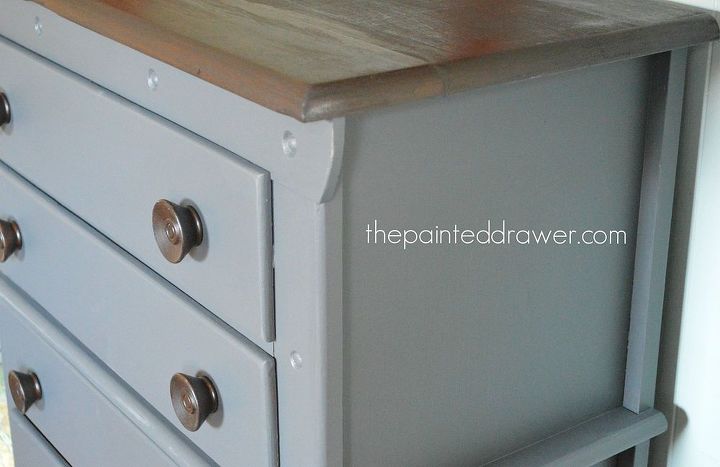 vintage dresser makeover idea using gel stain, painted furniture