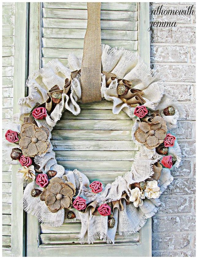 how to make a thanksgiving burlap wreath, crafts, how to, seasonal holiday decor, thanksgiving decorations, wreaths