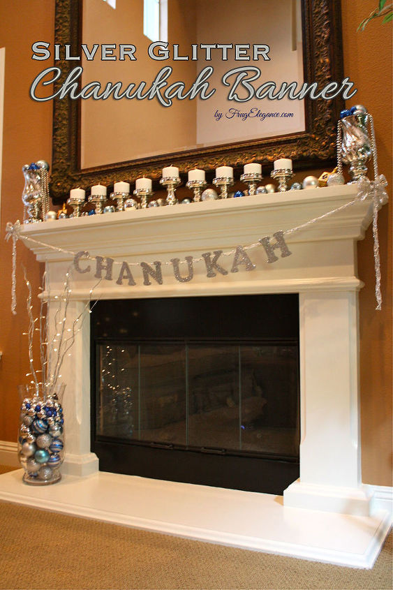 how to make a chanukah silver glitter banner, crafts, seasonal holiday decor