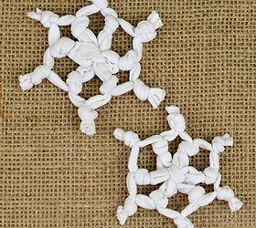 how to make recyled t shirt snowflake ornaments, christmas decorations, crafts, seasonal holiday decor