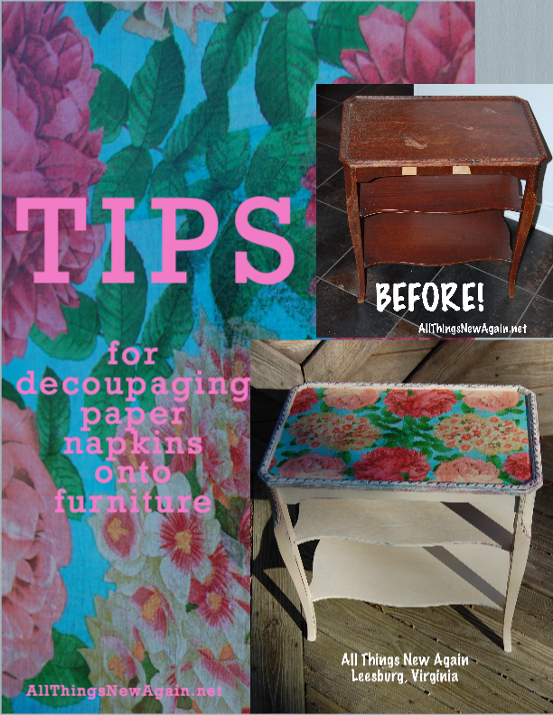 consejos para decoupaging servilletas de papel en los muebles