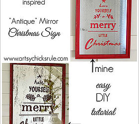 pottery barn inspired mirror christmas sign decor idea, christmas decorations, crafts, seasonal holiday decor