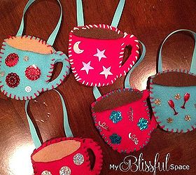 how to make felt mug ornaments, christmas decorations, crafts, seasonal holiday decor