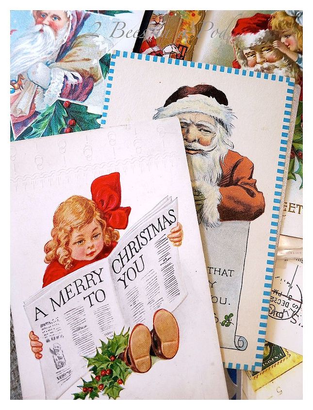 postal de natal diy poinstias vintage