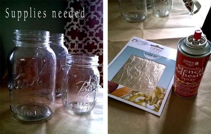 how to make gold covered mason jar candles, crafts, diy, mason jars