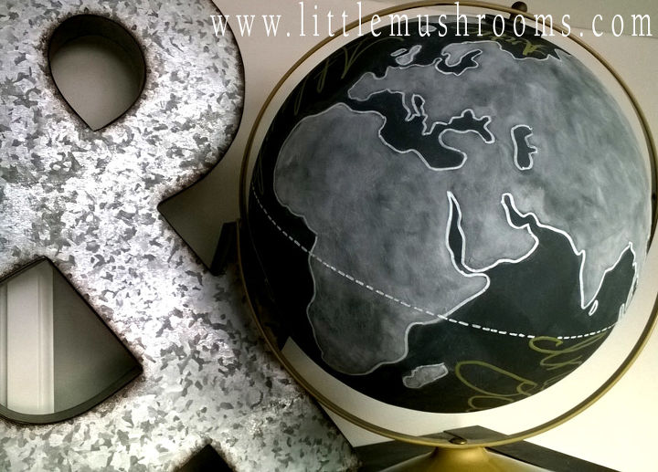 how to make a chalk paint globe, chalkboard paint, crafts